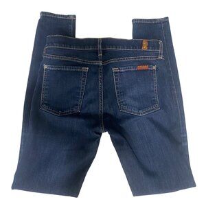 7 For All Mankind The Skinny Jeans  Womens Size 27 Dark Wash Mid Rise Denim Stre